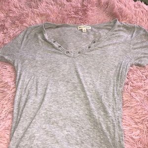 Gray Vneck Tee